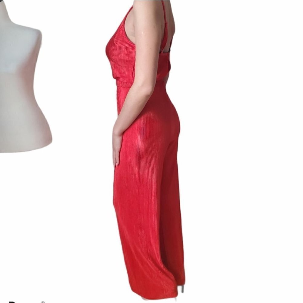 Studio Pasha Red Ribbed Jumpsuit - Picture 2 of 7